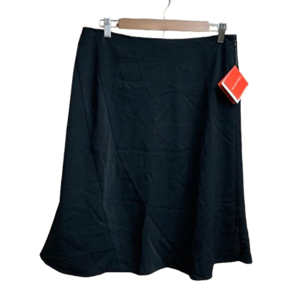 NWT Oscar De La Renta Black Women's Knee Length Comfort Stretch A-Line Skirt 12